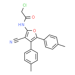 ChemSpider 2D Image | 2-Chloro-N-(3-cyano-4,5-di-p-tolyl-furan-2-yl)-acetamide | C21H17ClN2O2