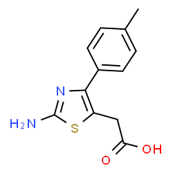 ChemSpider 2D Image | 2-(2-amino-4-(p-tolyl)thiazol-5-yl)acetic acid | C12H12N2O2S