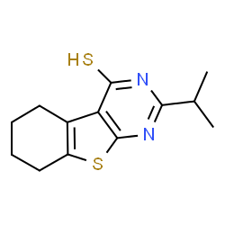 ChemSpider 2D Image | 2-Isopropyl-5,6,7,8-tetrahydro[1]benzothieno[2,3-d]pyrimidine-4(1H)-thione | C13H16N2S2