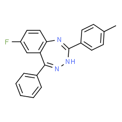 ChemSpider 2D Image | 7-Fluoro-5-phenyl-2-p-tolyl-3H-benzo[e][1,2,4]triazepine | C21H16FN3