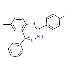 ChemSpider 2D Image | 2-(4-Fluorophenyl)-7-methyl-5-phenyl-1H-1,3,4-benzotriazepine | C21H16FN3
