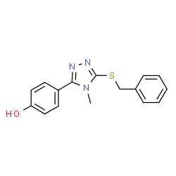 ChemSpider 2D Image | 4-(5-Benzylsulfanyl-4-methyl-4H-[1,2,4]triazol-3-yl)-phenol | C16H15N3OS