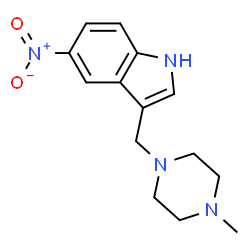 ChemSpider 2D Image | 3-((4-Methylpiperazin-1-yl)methyl)-5-nitro-1H-indole | C14H18N4O2