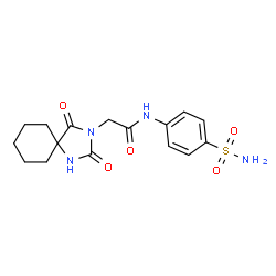 ChemSpider 2D Image | 2-(2,4-Dioxo-1,3-diazaspiro[4.5]dec-3-yl)-N-(4-sulfamoylphenyl)acetamide | C16H20N4O5S