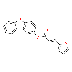 ChemSpider 2D Image | Dibenzo[b,d]furan-2-yl (2E)-3-(2-furyl)acrylate | C19H12O4