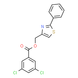 ChemSpider 2D Image | (2-Phenyl-1,3-thiazol-4-yl)methyl 3,5-dichlorobenzoate | C17H11Cl2NO2S