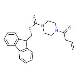 ChemSpider 2D Image | 9H-Fluoren-9-ylmethyl 4-(3-butenoyl)-1-piperazinecarboxylate | C23H24N2O3