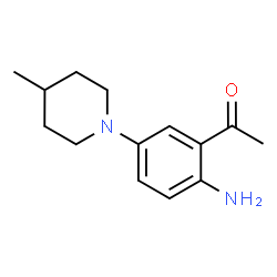 ChemSpider 2D Image | 1-[2-Amino-5-(4-methylpiperidino)phenyl]-1-ethanone | C14H20N2O