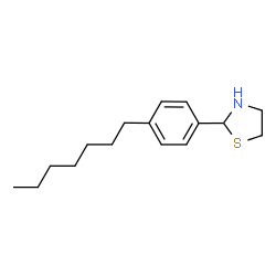 ChemSpider 2D Image | 2-(4-heptylphenyl)thiazolidine | C16H25NS