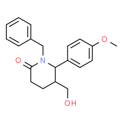 ChemSpider 2D Image | 1-Benzyl-5-(hydroxymethyl)-6-(4-methoxyphenyl)-2-piperidinone | C20H23NO3