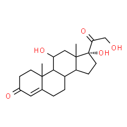 ChemSpider 2D Image | (8xi,9xi,10xi,13xi,14xi)-11,17,21-Trihydroxypregn-4-ene-3,20-dione | C21H30O5