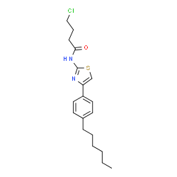 ChemSpider 2D Image | 4-Chloro-N-[4-(4-hexylphenyl)-1,3-thiazol-2-yl]butanamide | C19H25ClN2OS