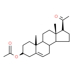 ChemSpider 2D Image | (3alpha,8xi,9xi,10alpha,14xi,17alpha)-20-Oxopregn-5-en-3-yl acetate | C23H34O3