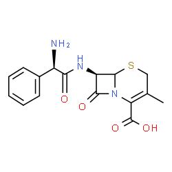 ChemSpider 2D Image | (7R)-7-{[(2R)-2-Amino-2-phenylacetyl]amino}-3-methyl-8-oxo-5-thia-1-azabicyclo[4.2.0]oct-2-ene-2-carboxylic acid | C16H17N3O4S