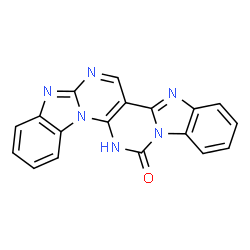 ChemSpider 2D Image | Benzimidazo[1'',2'':1',6']pyrimido[5',4':5,6]pyrimido[1,2-a]benzimidazol-8(7H)-one | C18H10N6O