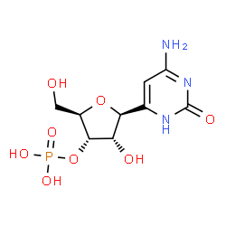 ChemSpider 2D Image | (1S)-1-(6-Amino-2-oxo-2,3-dihydro-4-pyrimidinyl)-1,4-anhydro-3-O-phosphono-D-ribitol | C9H14N3O8P