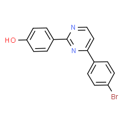 ChemSpider 2D Image | 4-[4-(4-Bromophenyl)-2-pyrimidinyl]phenol | C16H11BrN2O