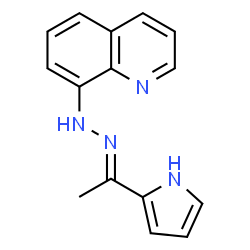 ChemSpider 2D Image | (1E)-1-(1H-Pyrrol-2-yl)ethanone 2-(8-quinolinyl)hydrazone | C15H14N4