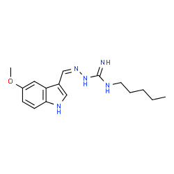 ChemSpider 2D Image | (2Z)-2-[(5-Methoxy-1H-indol-3-yl)methylene]-N-pentylhydrazinecarboximidamide | C16H23N5O