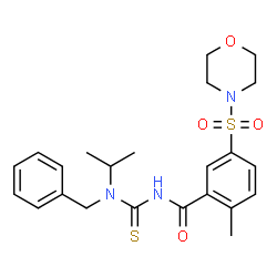 ChemSpider 2D Image | N-[Benzyl(isopropyl)carbamothioyl]-2-methyl-5-(4-morpholinylsulfonyl)benzamide | C23H29N3O4S2