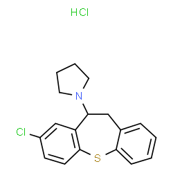 ChemSpider 2D Image | 1-(8-Chloro-10,11-dihydrodibenzo[b,f]thiepin-10-yl)pyrrolidine hydrochloride (1:1) | C18H19Cl2NS