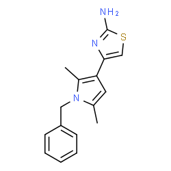 ChemSpider 2D Image | 4-(1-Benzyl-2,5-dimethyl-1H-pyrrol-3-yl)-1,3-thiazol-2-amine | C16H17N3S