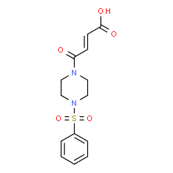 ChemSpider 2D Image | (2E)-4-Oxo-4-[4-(phenylsulfonyl)-1-piperazinyl]-2-butenoic acid | C14H16N2O5S