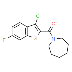ChemSpider 2D Image | 1-Azepanyl(3-chloro-6-fluoro-1-benzothiophen-2-yl)methanone | C15H15ClFNOS