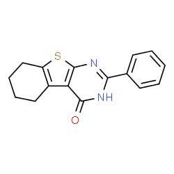 ChemSpider 2D Image | 2-Phenyl-5,6,7,8-tetrahydro[1]benzothieno[2,3-d]pyrimidin-4(3H)-one | C16H14N2OS