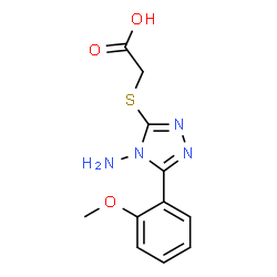 ChemSpider 2D Image | {[4-Amino-5-(2-methoxyphenyl)-4H-1,2,4-triazol-3-yl]sulfanyl}acetic acid | C11H12N4O3S