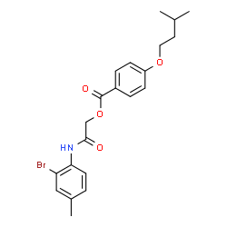 ChemSpider 2D Image | 2-[(2-Bromo-4-methylphenyl)amino]-2-oxoethyl 4-(3-methylbutoxy)benzoate | C21H24BrNO4