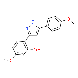 ChemSpider 2D Image | 5-Methoxy-2-[5-(4-methoxyphenyl)-1H-pyrazol-3-yl]phenol | C17H16N2O3