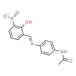 ChemSpider 2D Image | N-{4-[(E)-(2-Hydroxy-3-nitrobenzylidene)amino]phenyl}acetamide | C15H13N3O4