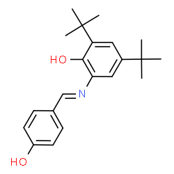 ChemSpider 2D Image | 2,4-Di-tert-butyl-6-{[(E)-(4-hydroxyphenyl)methylene]amino}phenol | C21H27NO2
