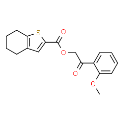ChemSpider 2D Image | 2-(2-Methoxyphenyl)-2-oxoethyl 4,5,6,7-tetrahydro-1-benzothiophene-2-carboxylate | C18H18O4S