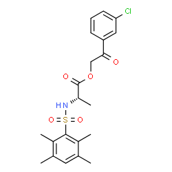 ChemSpider 2D Image | 2-(3-Chlorophenyl)-2-oxoethyl N-[(2,3,5,6-tetramethylphenyl)sulfonyl]-L-alaninate | C21H24ClNO5S