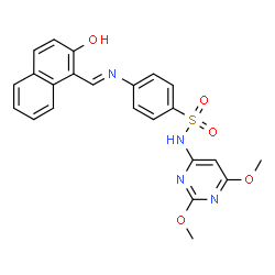 ChemSpider 2D Image | N-(2,6-dimethoxypyrimidin-4-yl)-4-[(2-hydroxy-1-naphthyl)methyleneamino]benzenesulfonamide | C23H20N4O5S