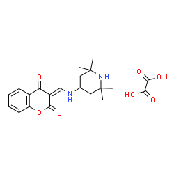 ChemSpider 2D Image | (3Z)-3-{[(2,2,6,6-Tetramethyl-4-piperidinyl)amino]methylene}-2H-chromene-2,4(3H)-dione ethanedioate (1:1) | C21H26N2O7