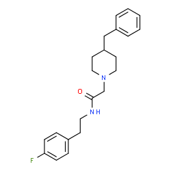 ChemSpider 2D Image | 2-(4-Benzyl-1-piperidinyl)-N-[2-(4-fluorophenyl)ethyl]acetamide | C22H27FN2O