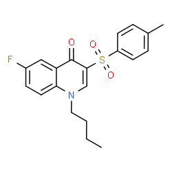 ChemSpider 2D Image | 1-Butyl-6-fluoro-3-[(4-methylphenyl)sulfonyl]-4(1H)-quinolinone | C20H20FNO3S