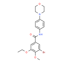 ChemSpider 2D Image | 3-Bromo-5-ethoxy-4-methoxy-N-[4-(4-morpholinyl)phenyl]benzamide | C20H23BrN2O4