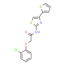 ChemSpider 2D Image | 2-(2-Chlorophenoxy)-N-[4-(2-thienyl)-1,3-thiazol-2-yl]acetamide | C15H11ClN2O2S2