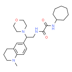 ChemSpider 2D Image | N-Cycloheptyl-N'-[2-(1-methyl-1,2,3,4-tetrahydro-6-quinolinyl)-2-(4-morpholinyl)ethyl]ethanediamide | C25H38N4O3