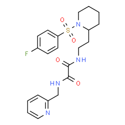 ChemSpider 2D Image | N-(2-{1-[(4-Fluorophenyl)sulfonyl]-2-piperidinyl}ethyl)-N'-(2-pyridinylmethyl)ethanediamide | C21H25FN4O4S