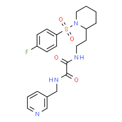 ChemSpider 2D Image | N-(2-{1-[(4-Fluorophenyl)sulfonyl]-2-piperidinyl}ethyl)-N'-(3-pyridinylmethyl)ethanediamide | C21H25FN4O4S