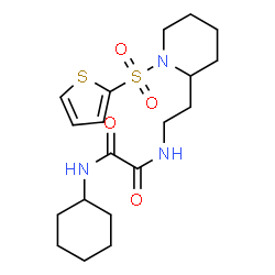 ChemSpider 2D Image | N-Cyclohexyl-N'-{2-[1-(2-thienylsulfonyl)-2-piperidinyl]ethyl}ethanediamide | C19H29N3O4S2