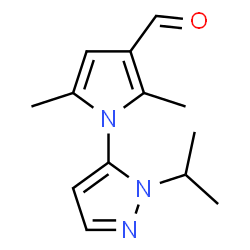 ChemSpider 2D Image | 1-(1-Isopropyl-1H-pyrazol-5-yl)-2,5-dimethyl-1H-pyrrole-3-carbaldehyde | C13H17N3O