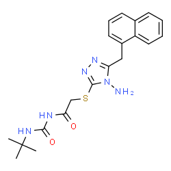ChemSpider 2D Image | 2-{[4-Amino-5-(1-naphthylmethyl)-4H-1,2,4-triazol-3-yl]sulfanyl}-N-[(2-methyl-2-propanyl)carbamoyl]acetamide | C20H24N6O2S