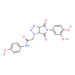 ChemSpider 2D Image | 2-[5-(3,4-Dimethoxyphenyl)-4,6-dioxo-4,5,6,6a-tetrahydropyrrolo[3,4-d][1,2,3]triazol-1(3aH)-yl]-N-(4-methoxyphenyl)acetamide | C21H21N5O6