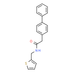 ChemSpider 2D Image | 2-(4-Biphenylyl)-N-(2-thienylmethyl)acetamide | C19H17NOS